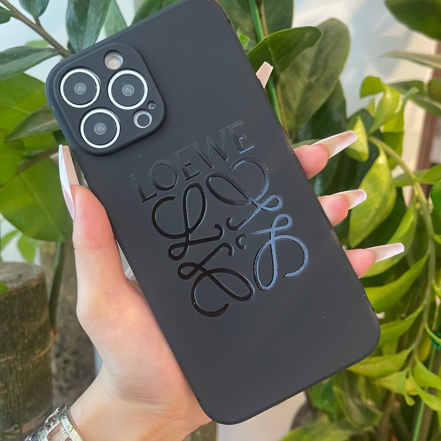 Black Trendy Phone Case ( L )
