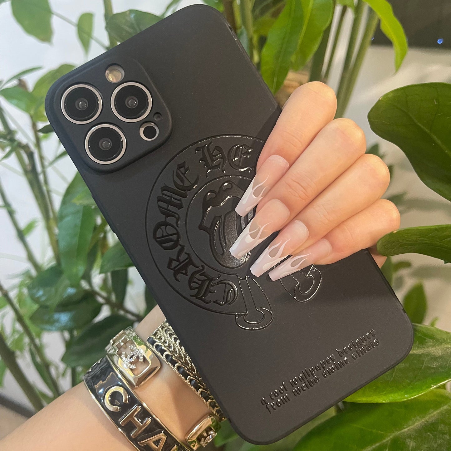 Black Trendy Phone Case (Heart & Lip)