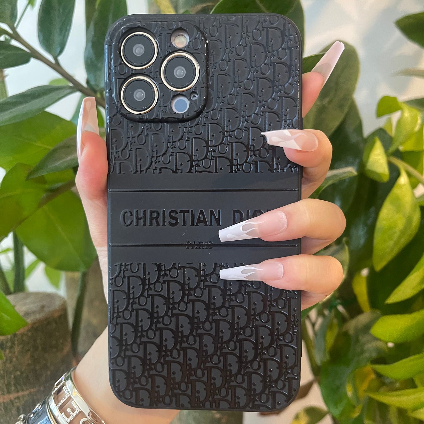 Black Trendy Phone Case ( Small D For Black & White)