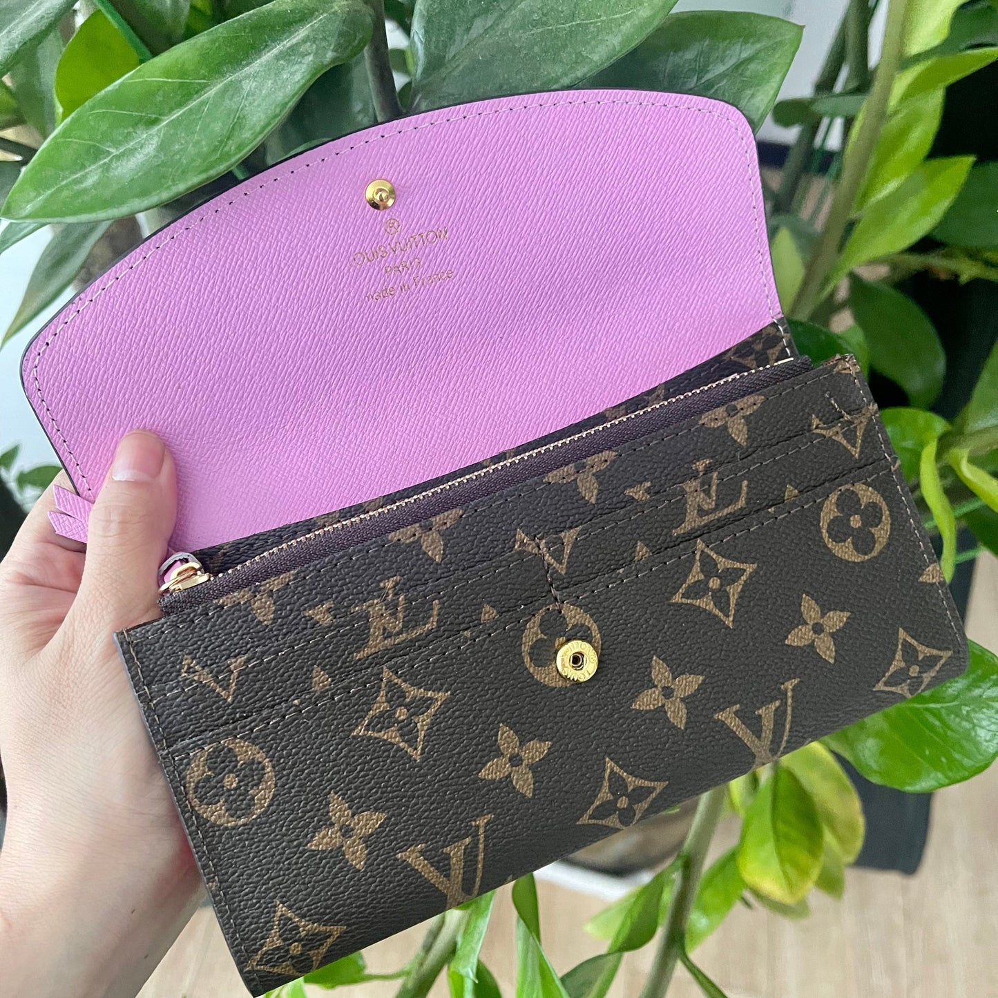 Long Brown/Pink Flower logo Wallet *comes with box*