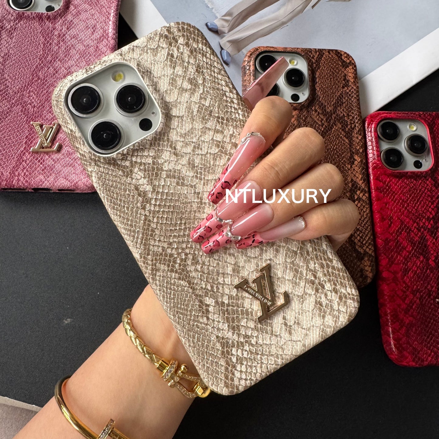 Snakeskin Pattern Love Phone Case For iPhone