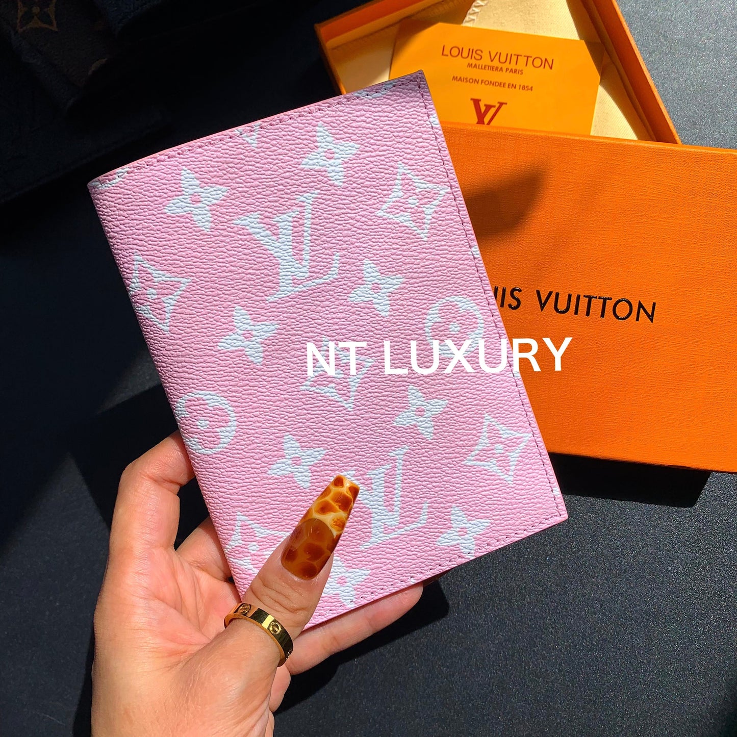 Floral Design Passport Wallet with Box