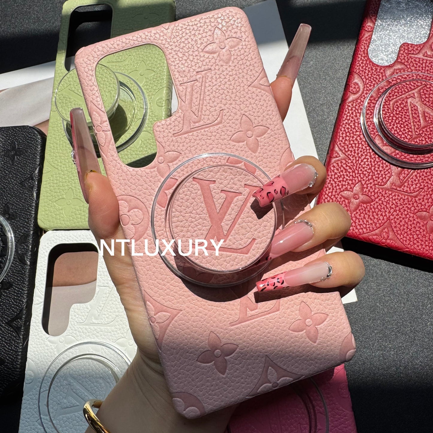 Litchi Leather Love Samsung Case with Magsafe Holder