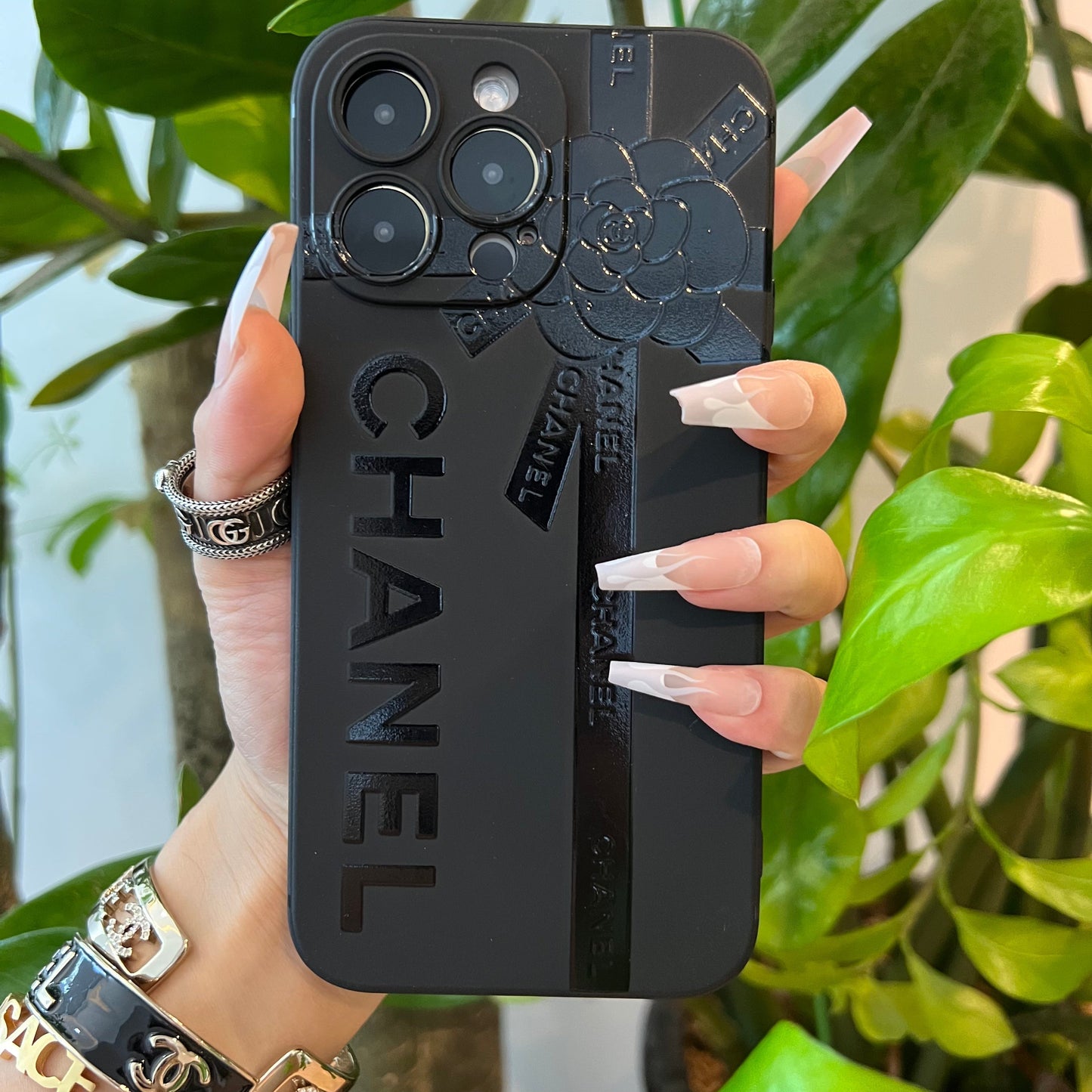 Black Trendy Phone Case ( C Gift )