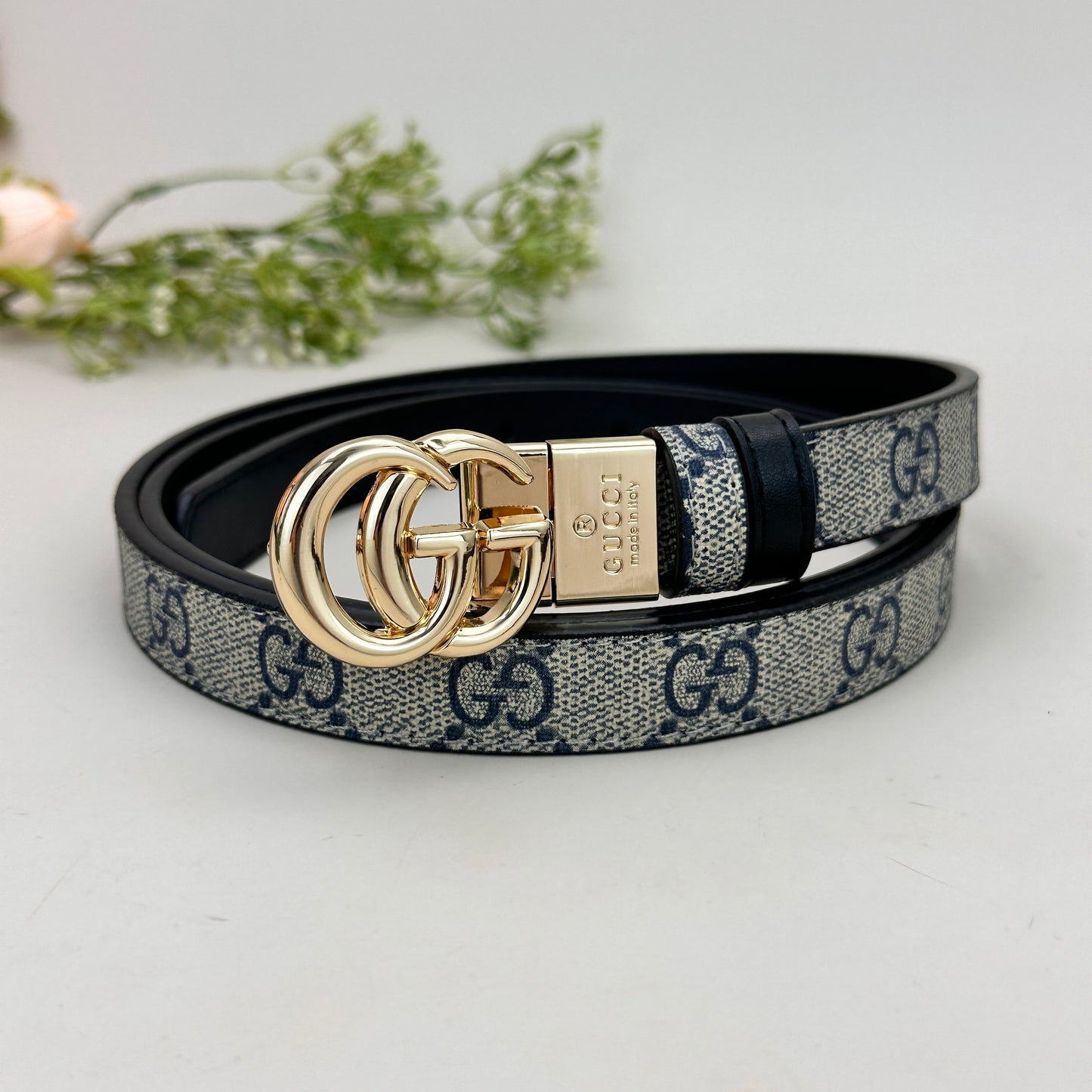 Floral Design Good Belt (Blue)