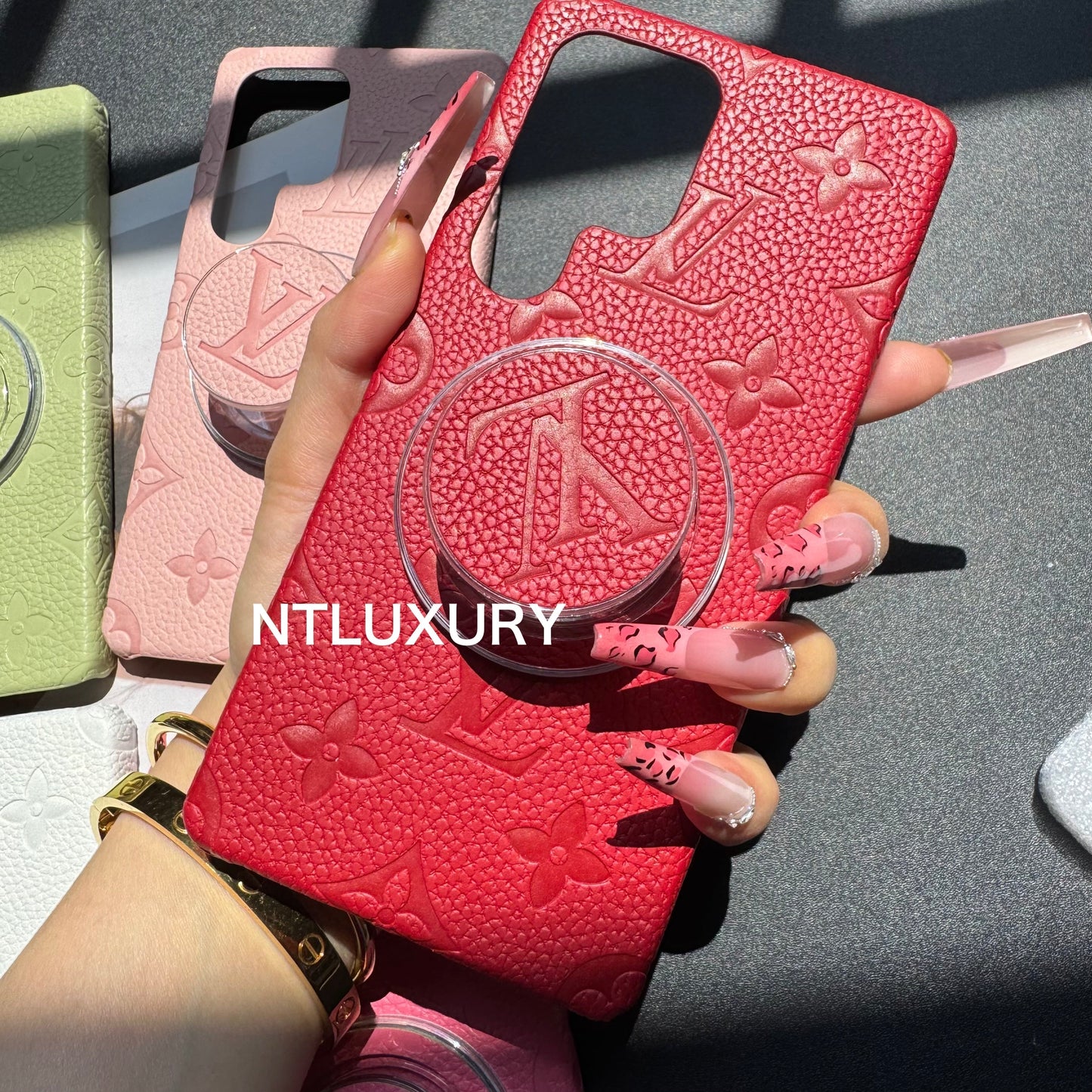 Litchi Leather Love Samsung Case with Magsafe Holder