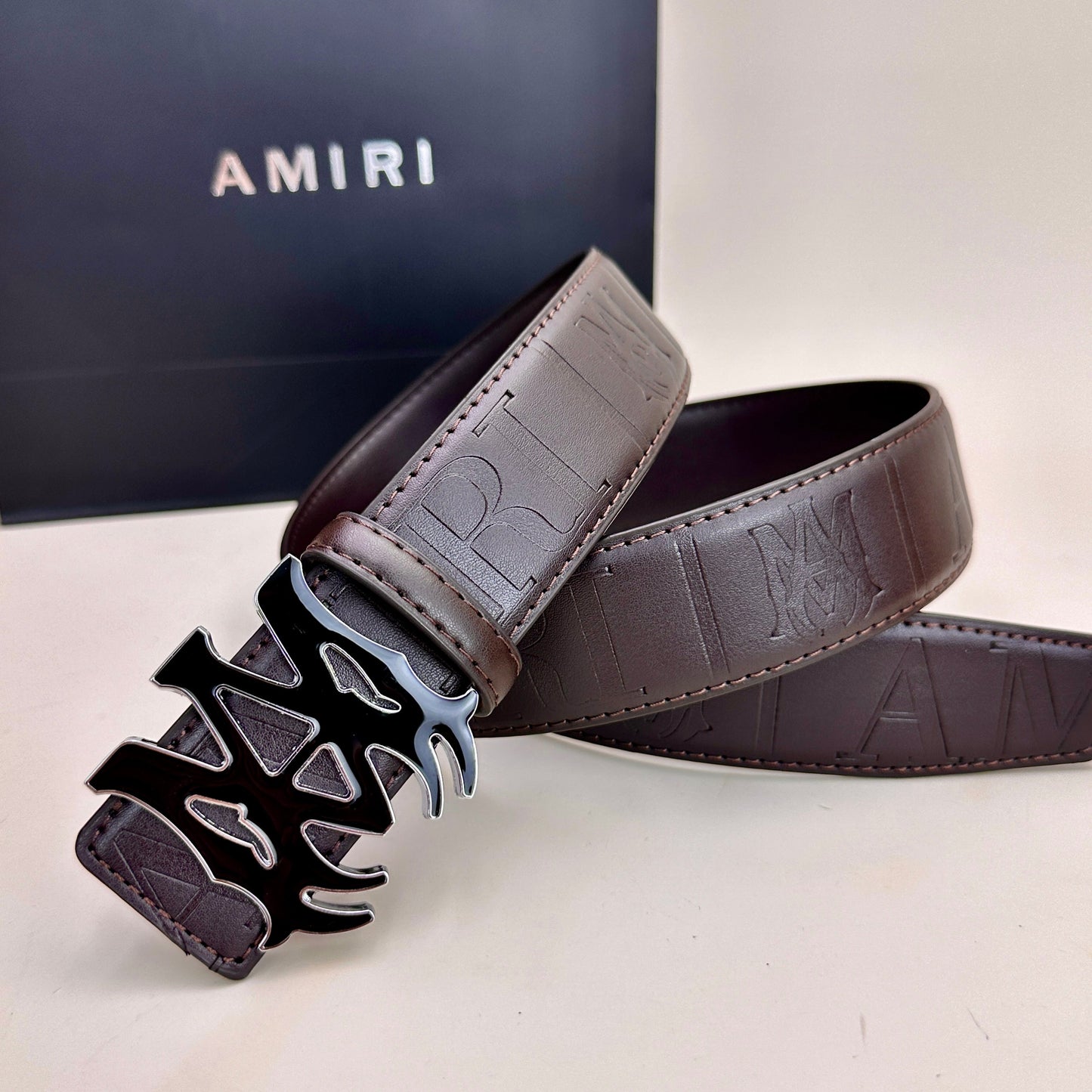Classic AM Belt (Black & Silver Buckle)