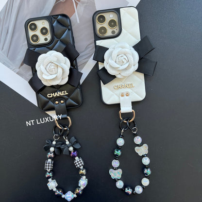 Blumen Deko Mädchen Handyhülle mit Kette
