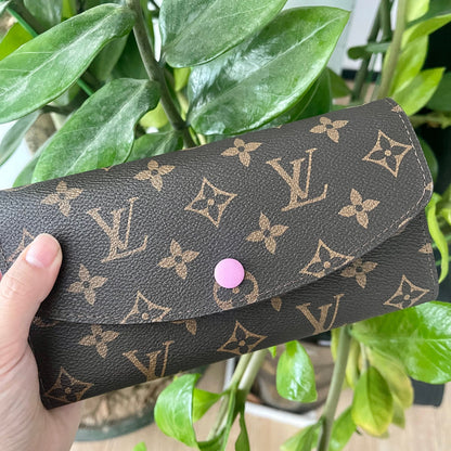 Lange braune/pinke Geldbörse mit Blumen-Logo *mit Karton*