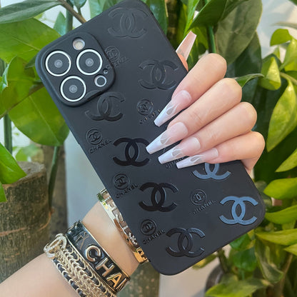 Funda de teléfono negra de moda ( C )