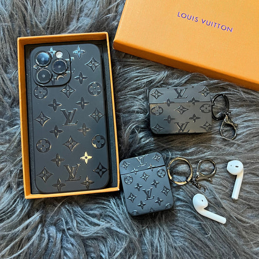 Funda negra de moda para AirPods (Pequeño amor)