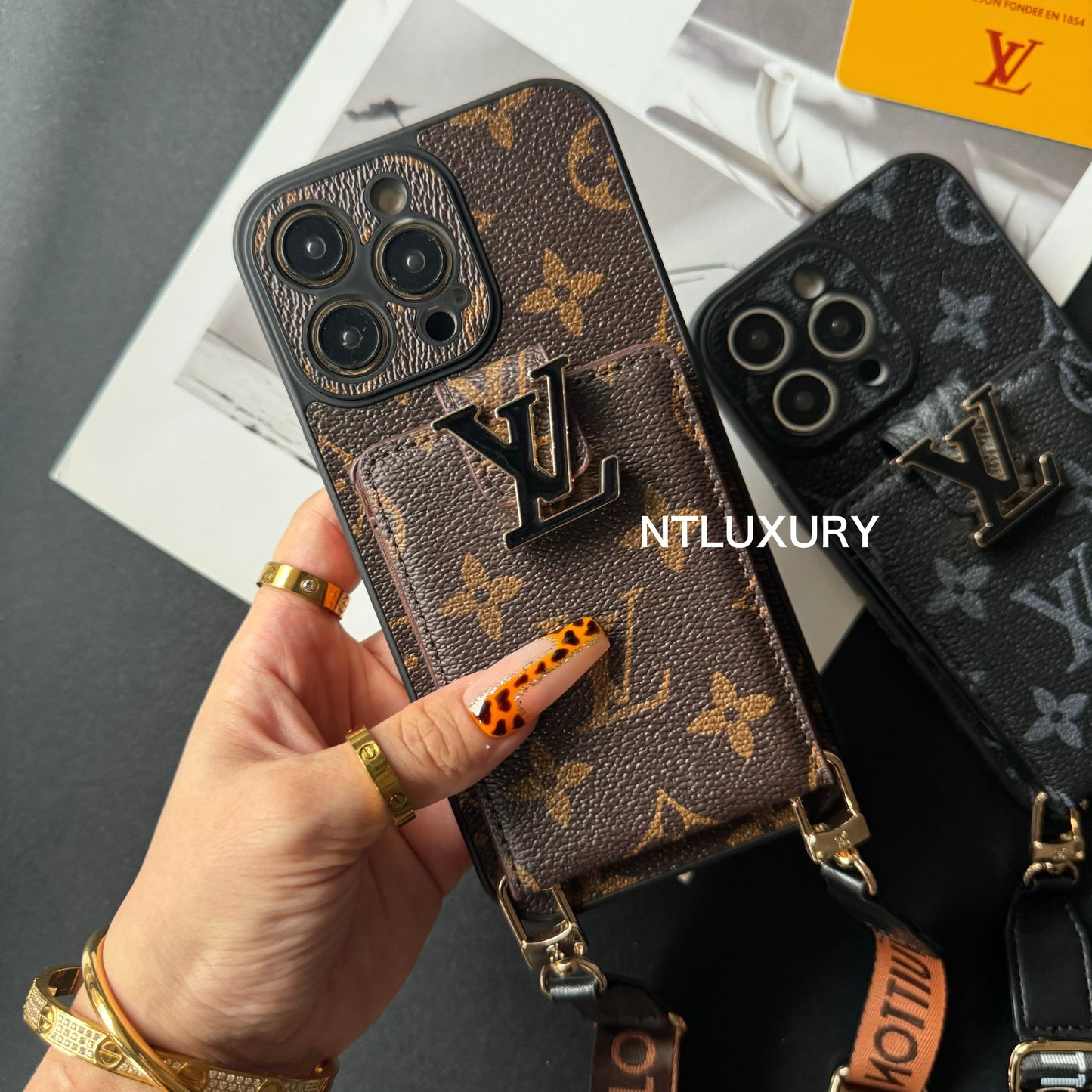 Catch Love Phone Case For iPhone with Purse & Stripe (3 Set)