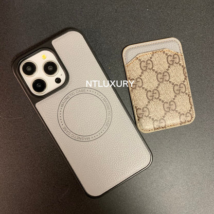 Coque de téléphone avec porte-cartes MagSafe (Gris bien)
