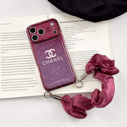 Burgundy CC Fancy Phone Case With Strap