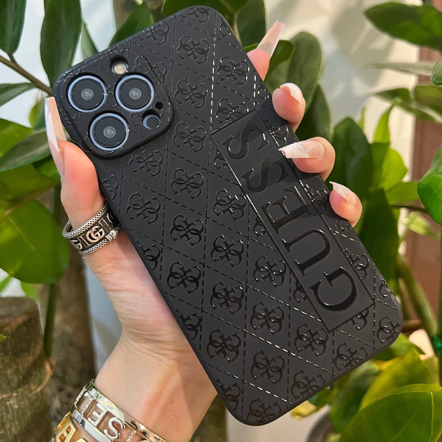 Black Trendy Phone Case (S GU)