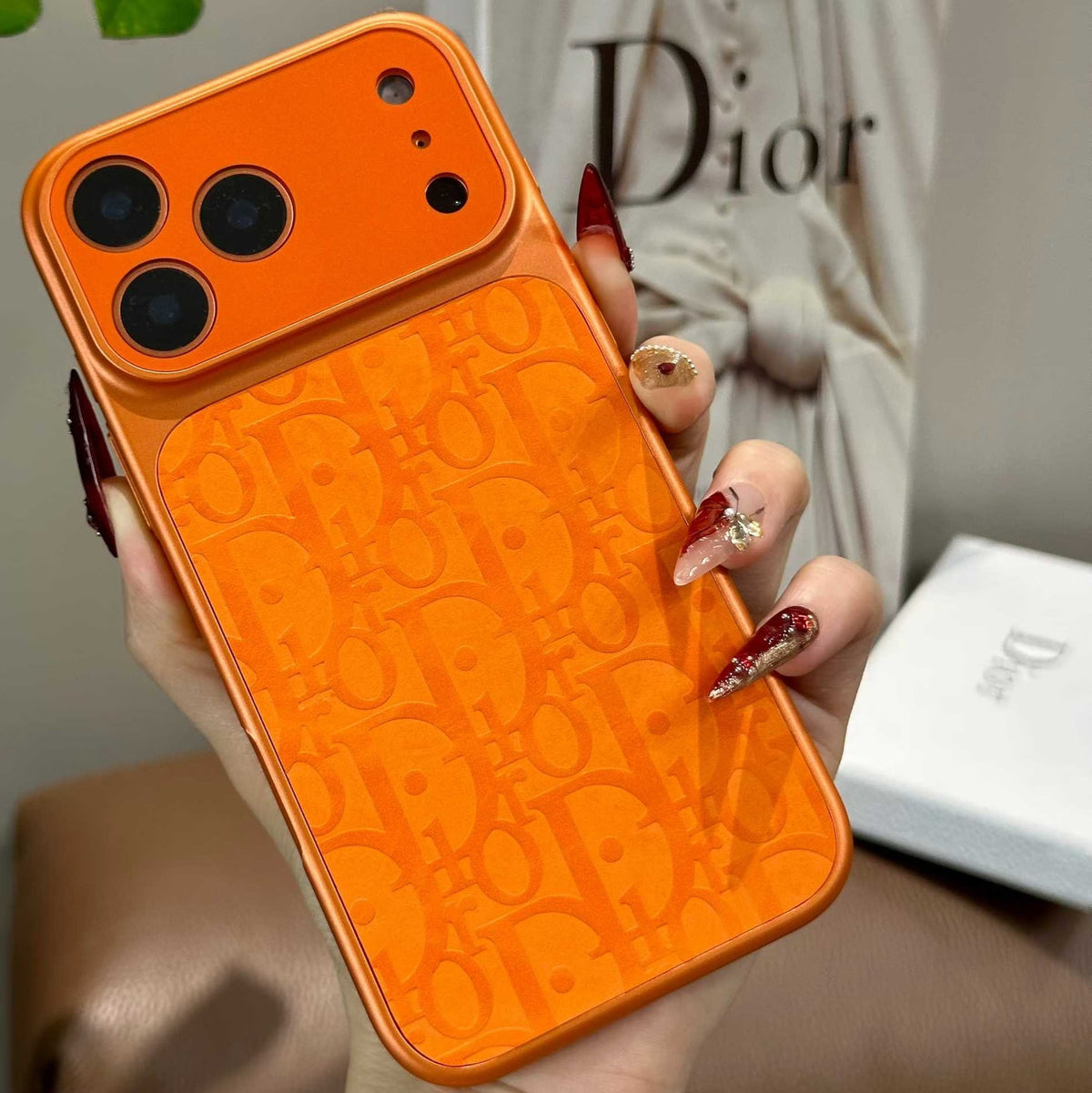 Coque de téléphone motif orange sophistiqué