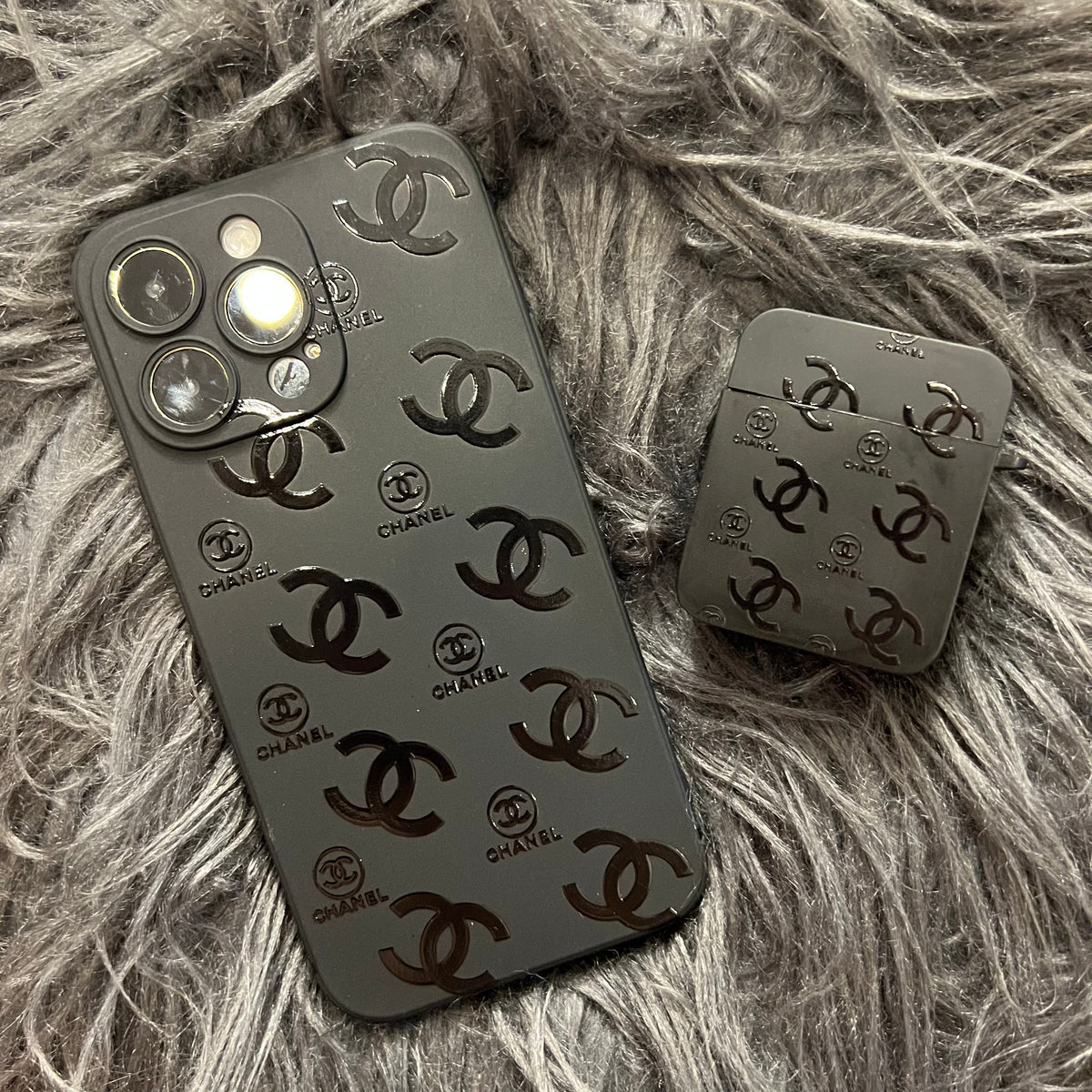 Funda de teléfono negra de moda ( C )