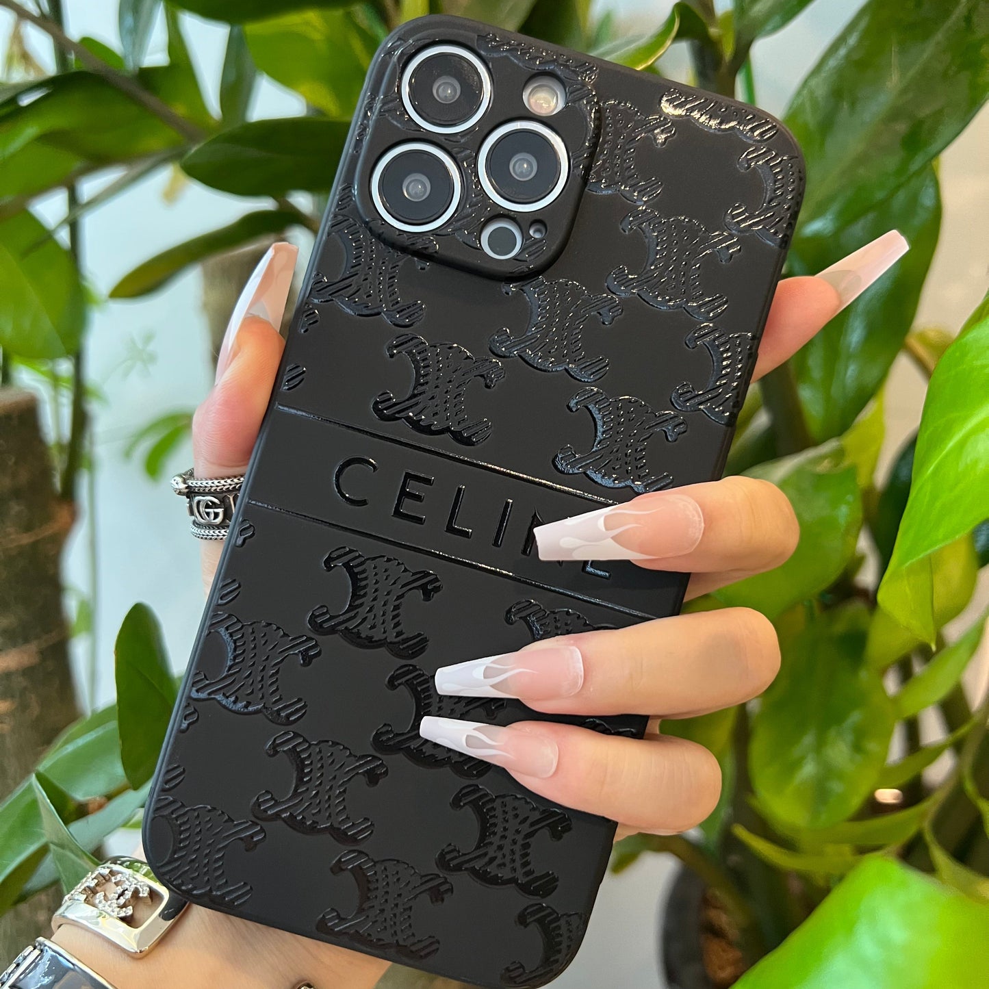 Black Trendy Phone Case (Middle CL)