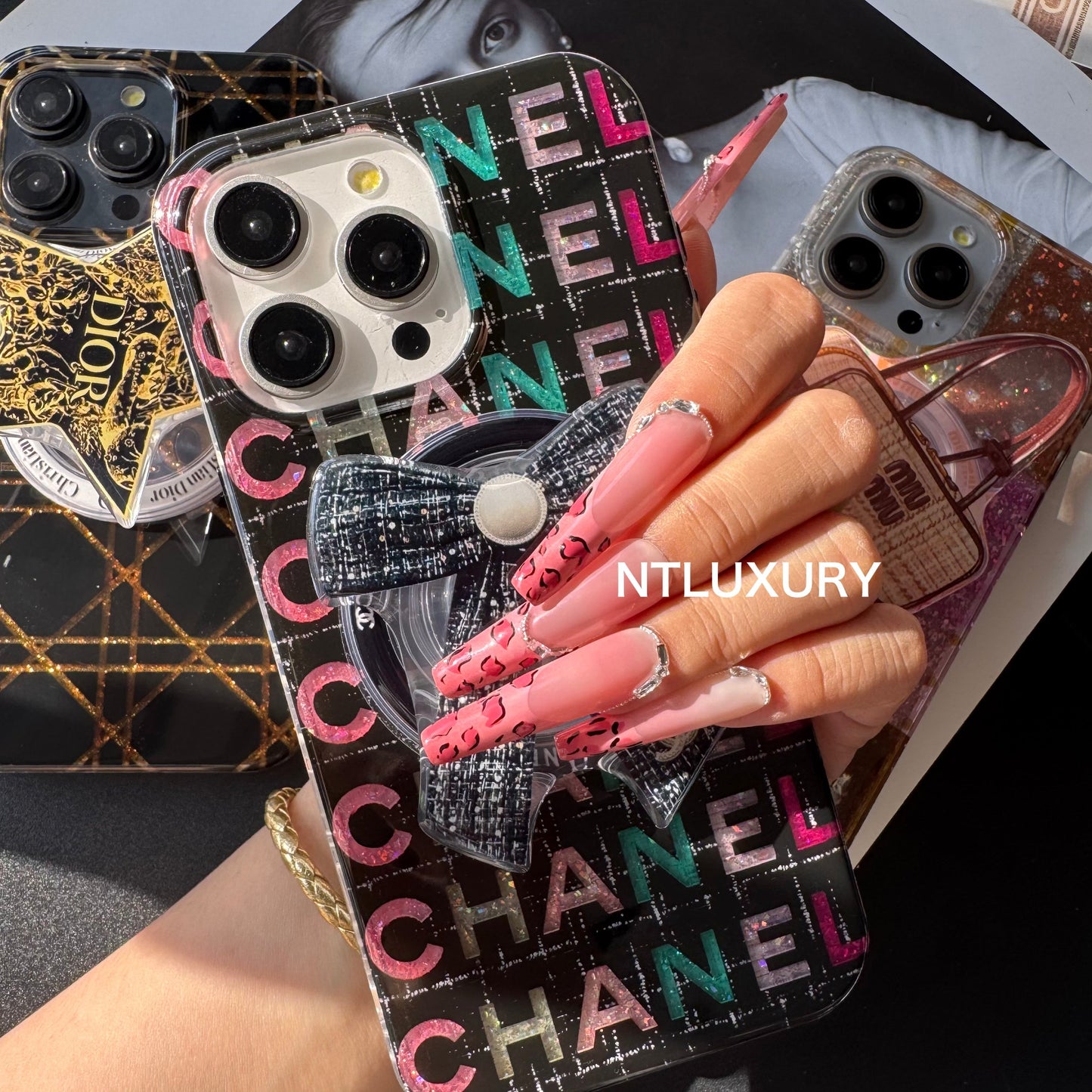Midnight Queen iPhone Case with Rotatable MagSafe Holder