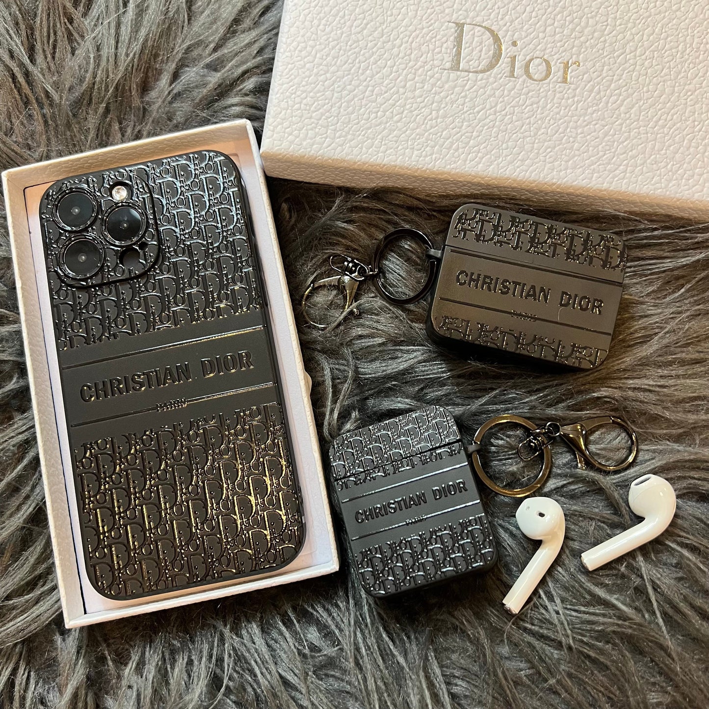 Black Trendy Phone Case ( Small D For Black & White)