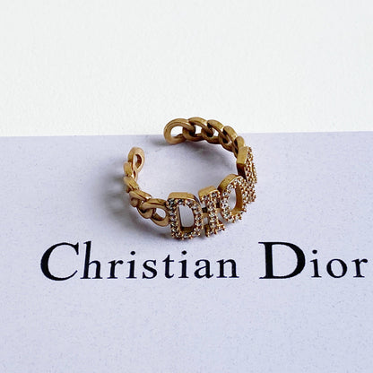 Anillo abierto de cadena vintage