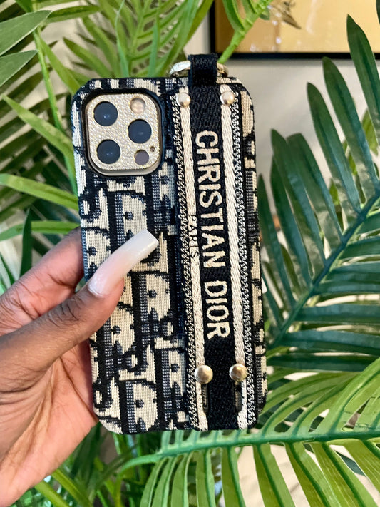 Embroidered w/strap Phone Case