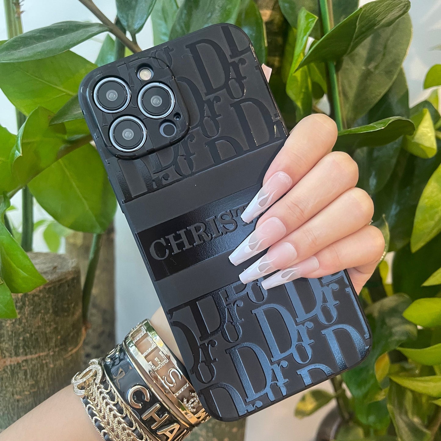 Black Trendy Phone Case ( Cute D)