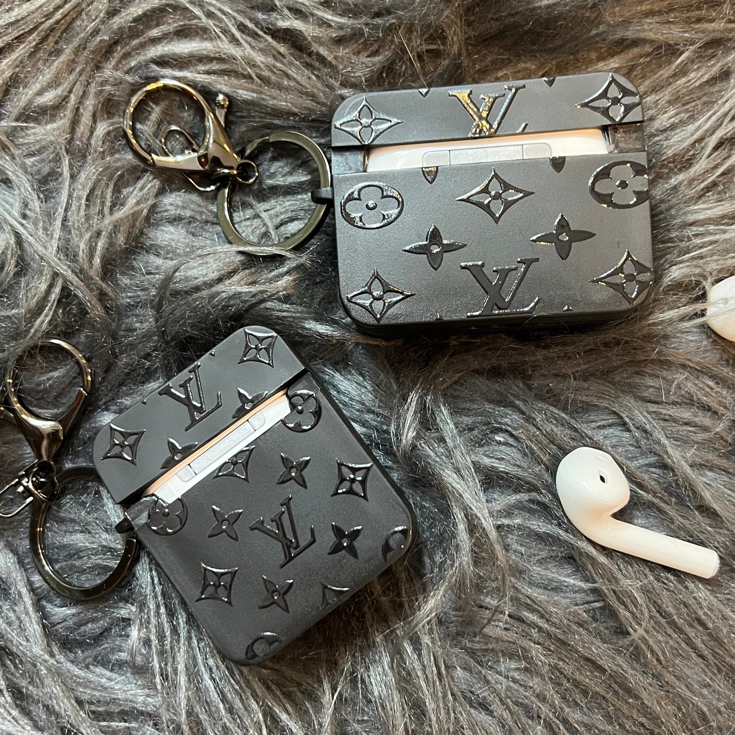 Black Trendy Airpods Case ( Small Love)