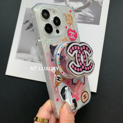 Cover per telefono con ragazza e stella dipinta e supporto MagSafe