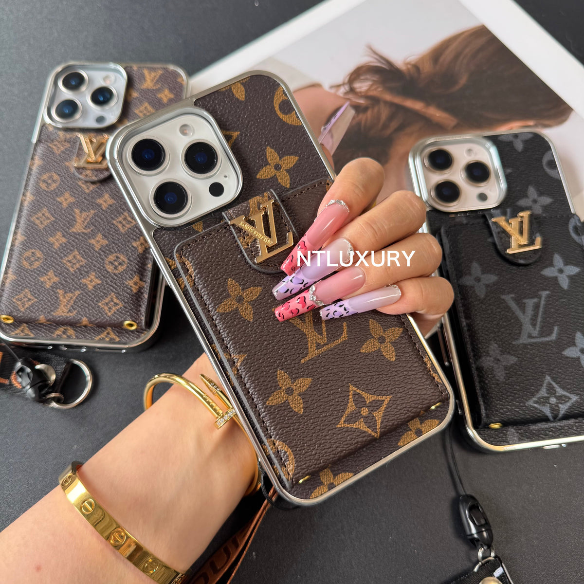Silver Side Love Design For iPhone with Rope