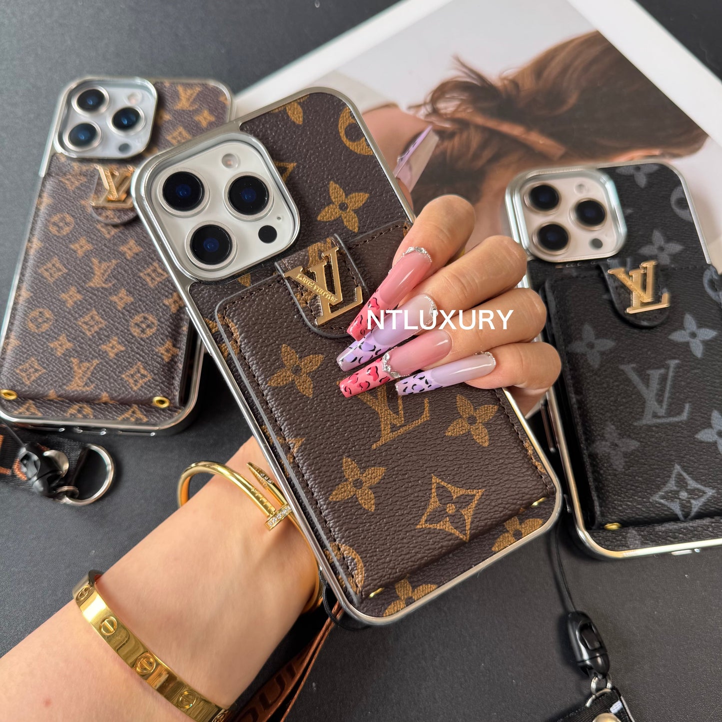 Silver Side Love Design For iPhone with Rope