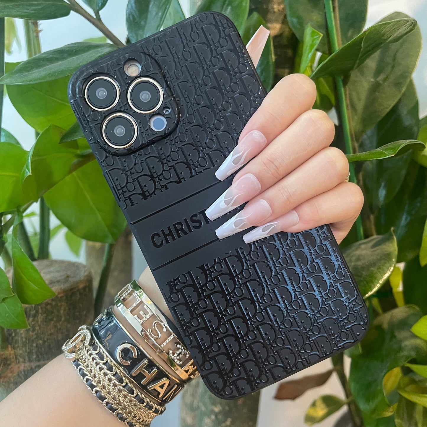 Black Trendy Phone Case ( Small D For Black & White)
