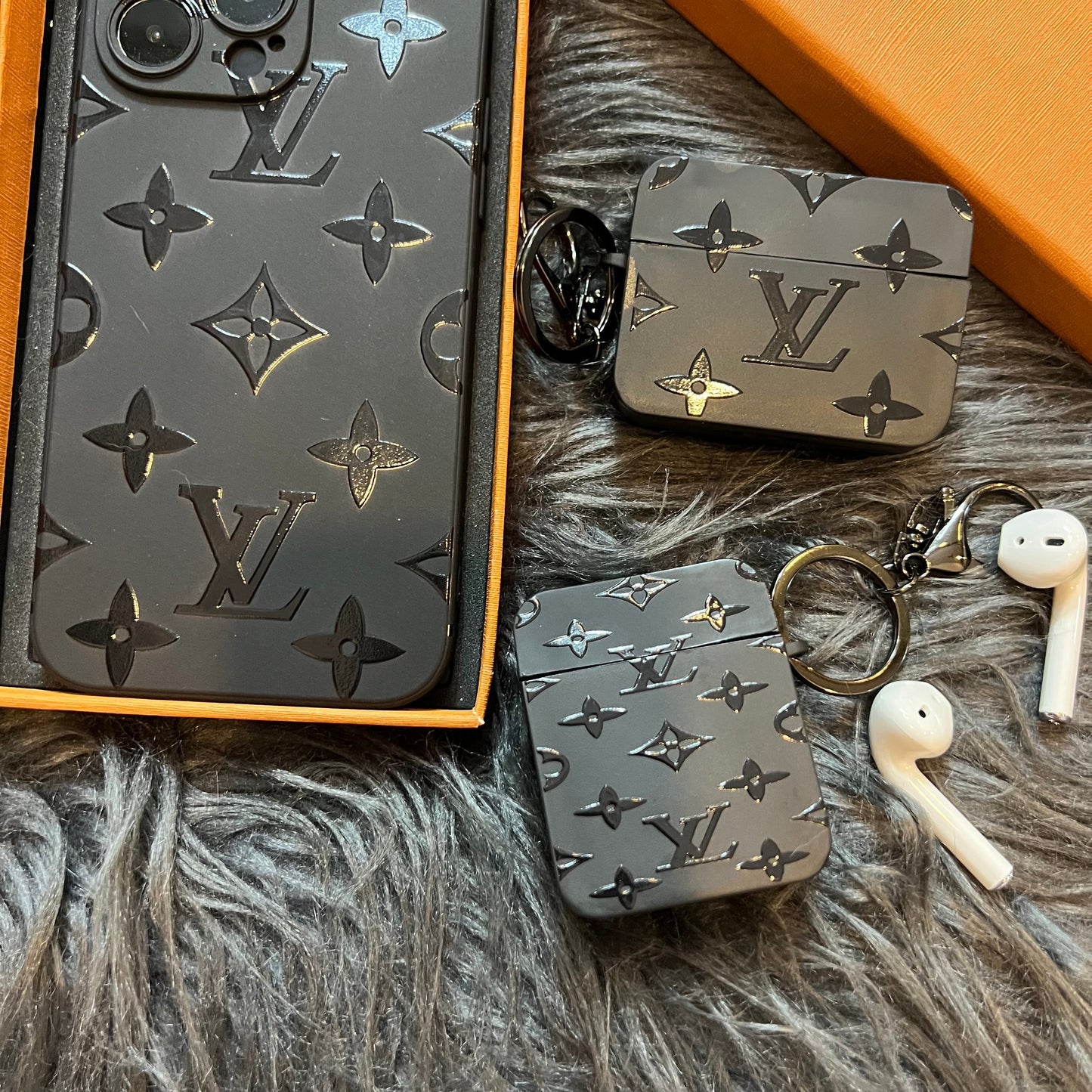 Black Trendy Airpods Case (M Love)