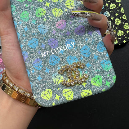 Custodia CC per iPhone con design a diamante