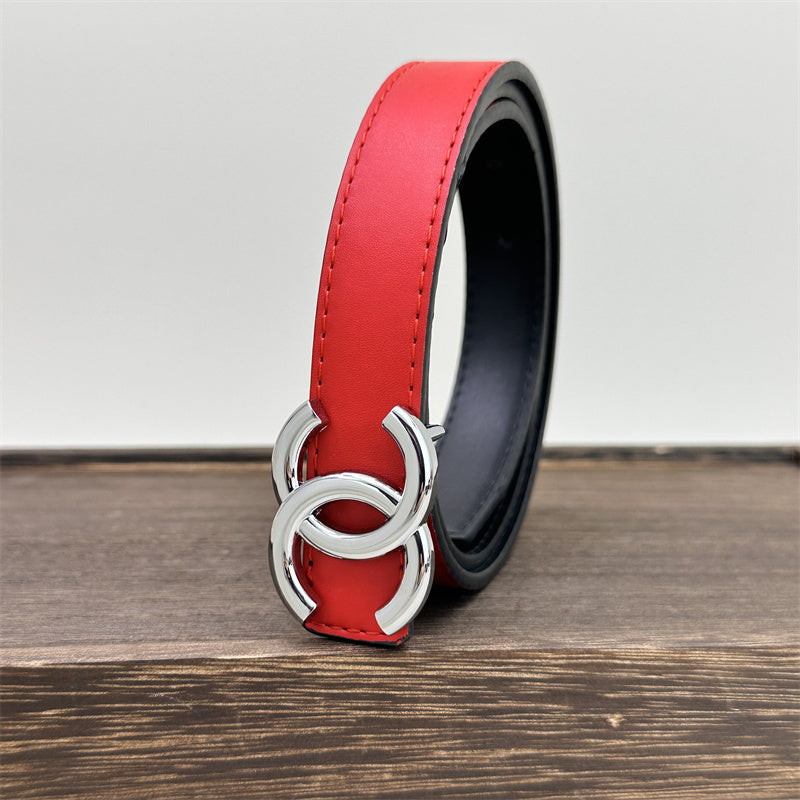 CC Women's Leather Belt (Red)
