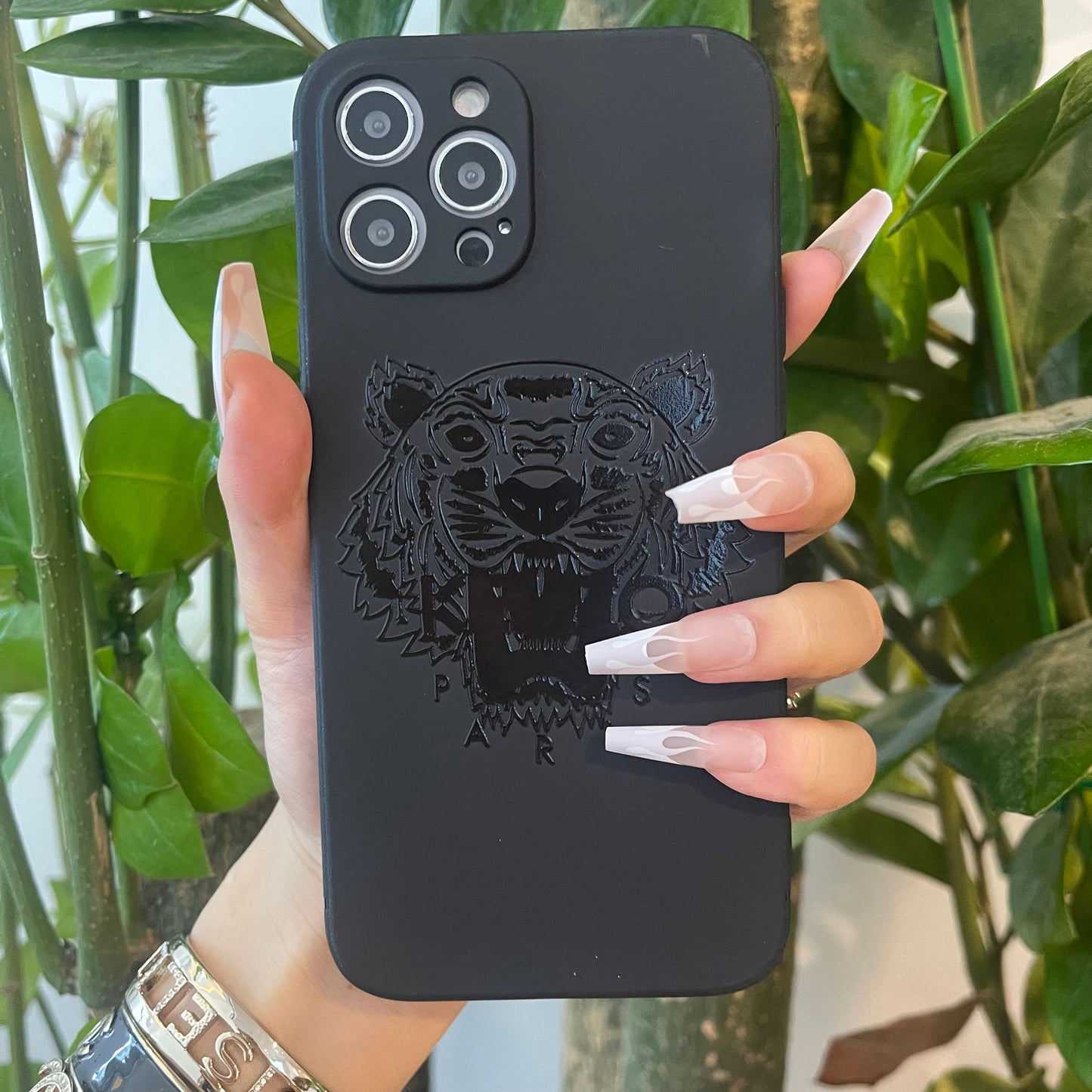 Black Trendy Phone Case ( Tiger )