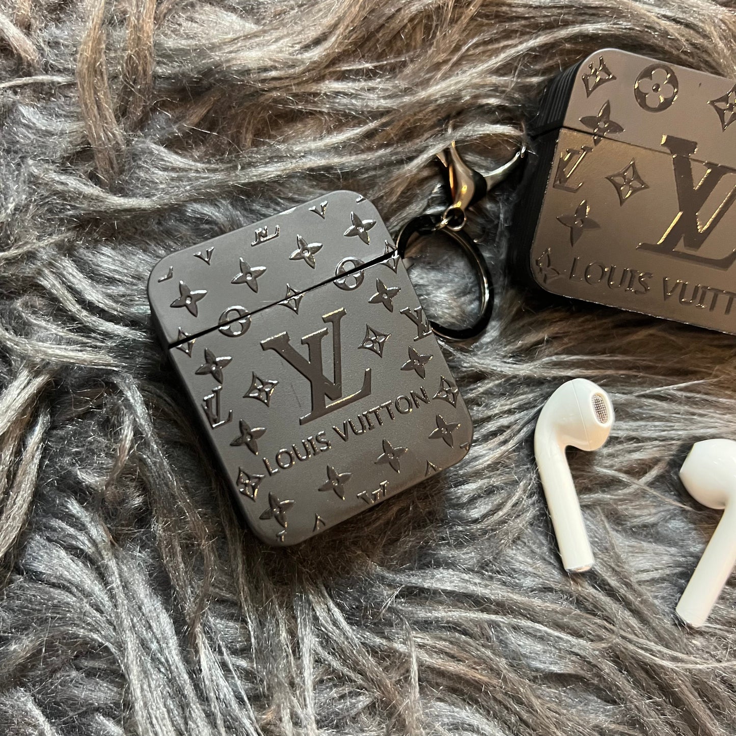 Black Trendy Airpods Case ( Big Love)