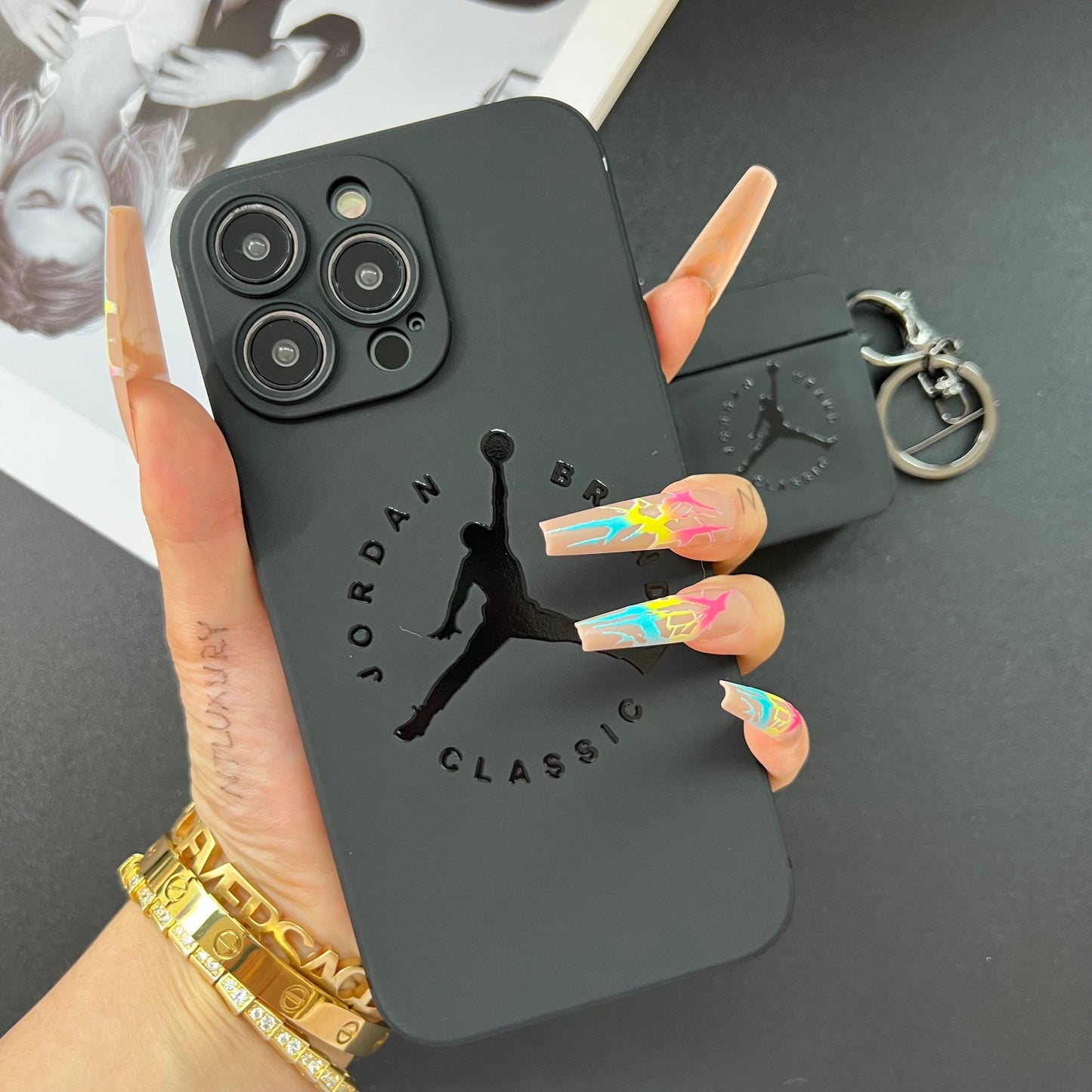 Black Trendy Phone Case ( Man )