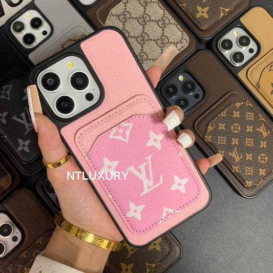 Magsafe Card Pocket Design Phone Case (Pink Love)