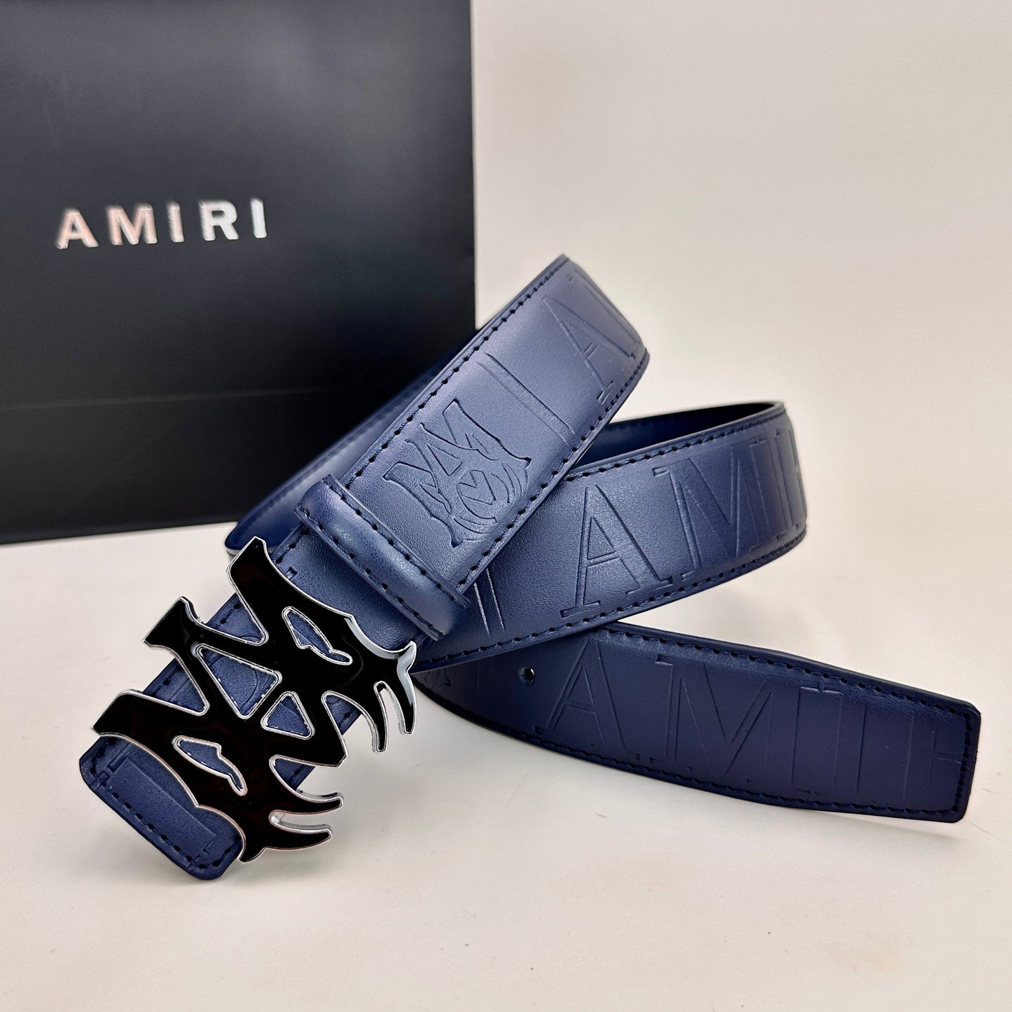 Classic AM Belt (Black & Silver Buckle)