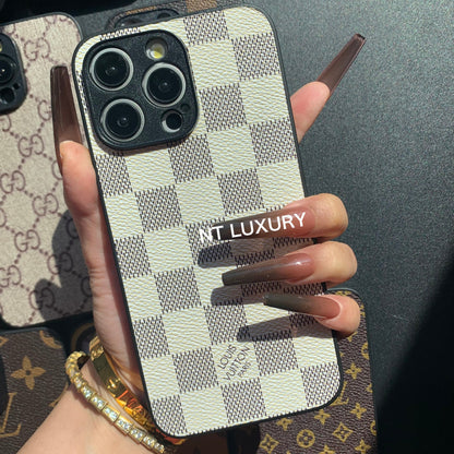 Funda de teléfono tradicional con protección para la cámara (rejilla blanca)