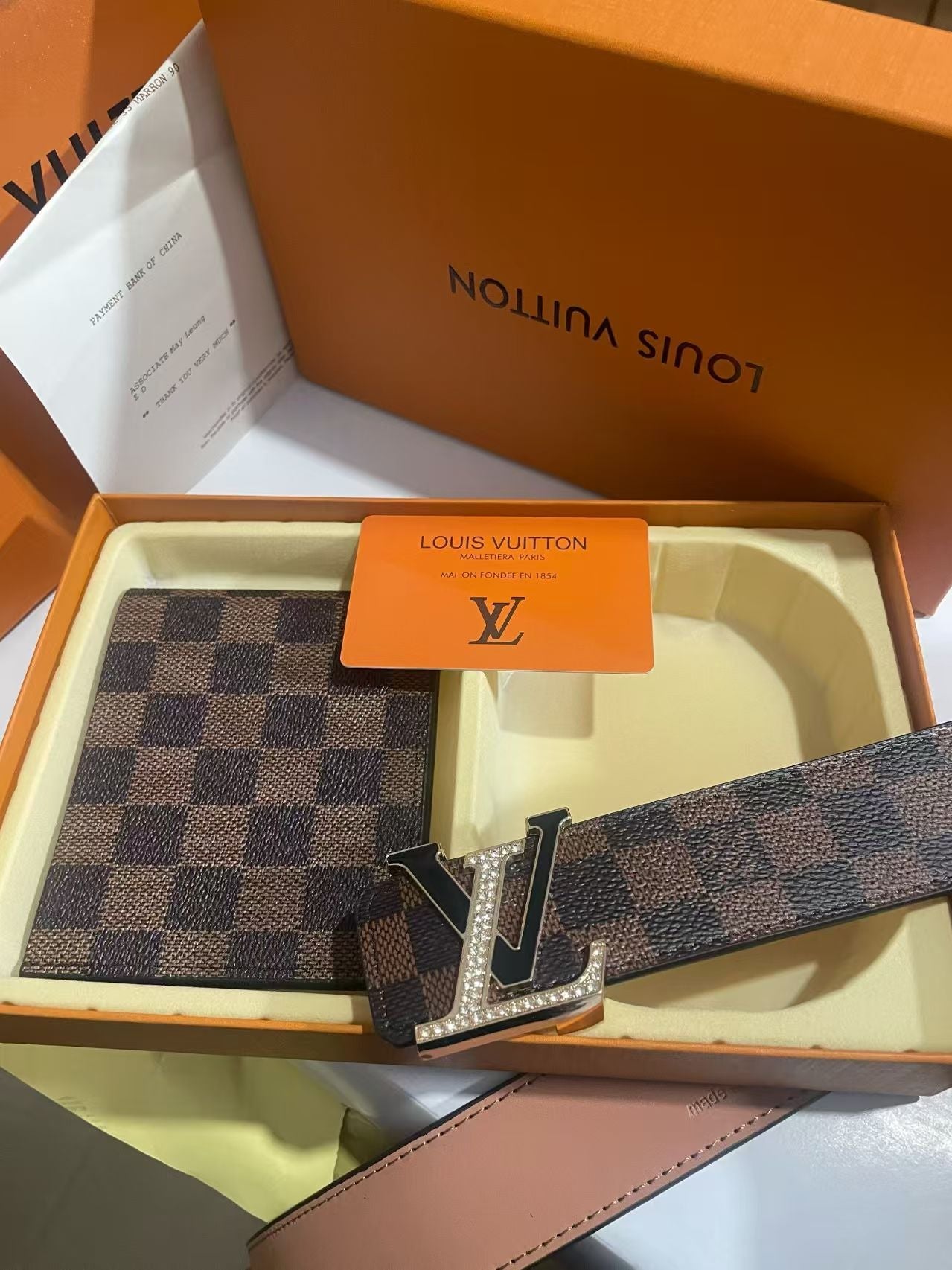 2 Set Buckle Love Belt & Wallet with Packaging