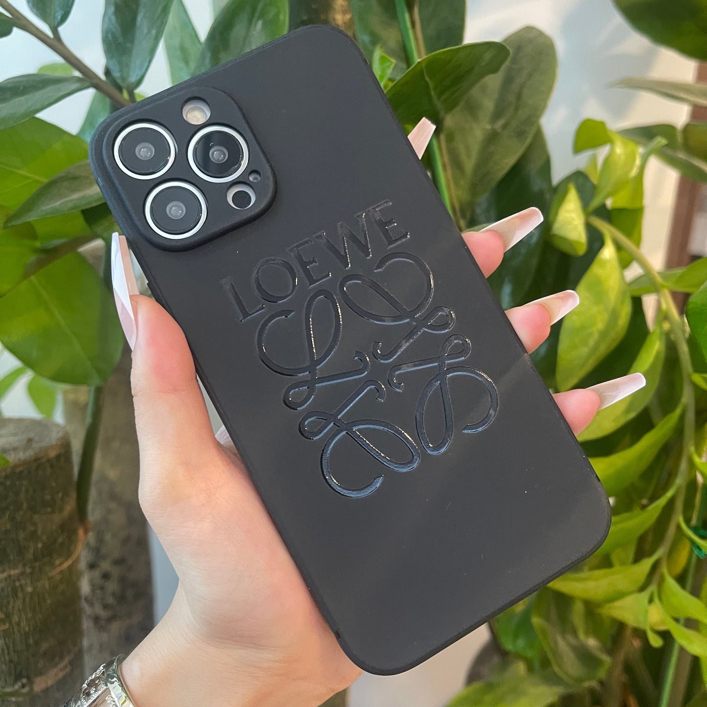 Black Trendy Phone Case ( L )