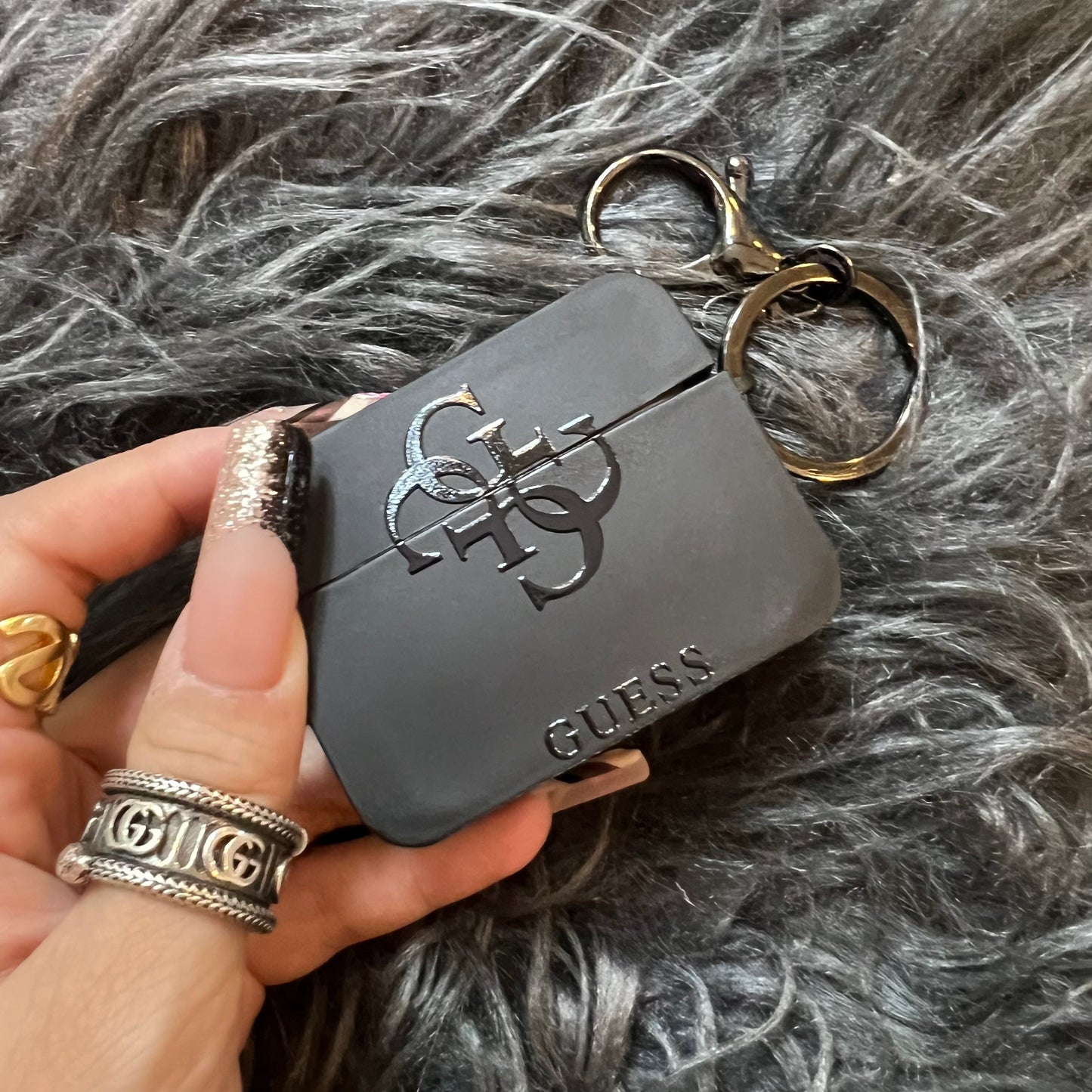 Black Trendy Airpods Case (L GU)