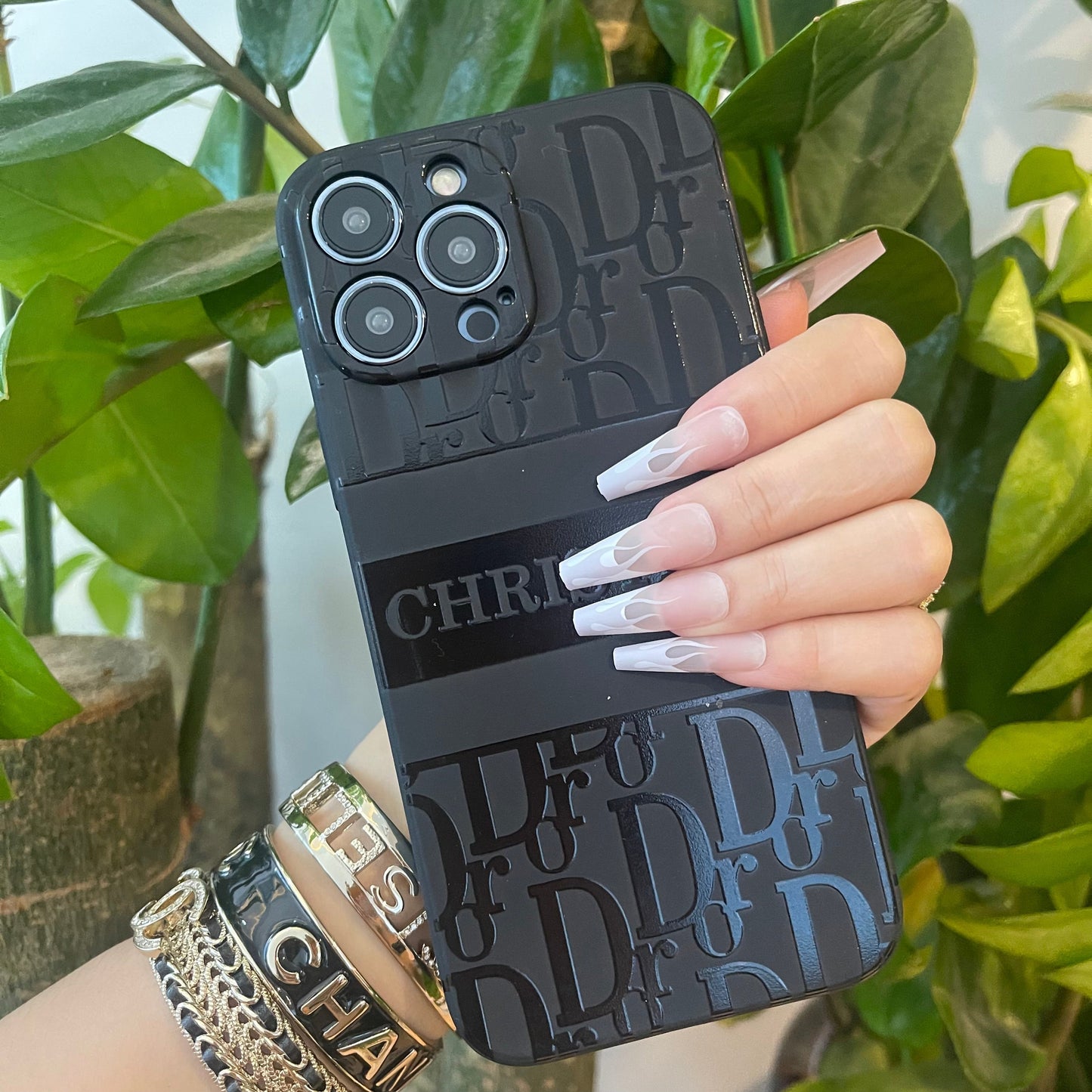 Black Trendy Phone Case ( Cute D)