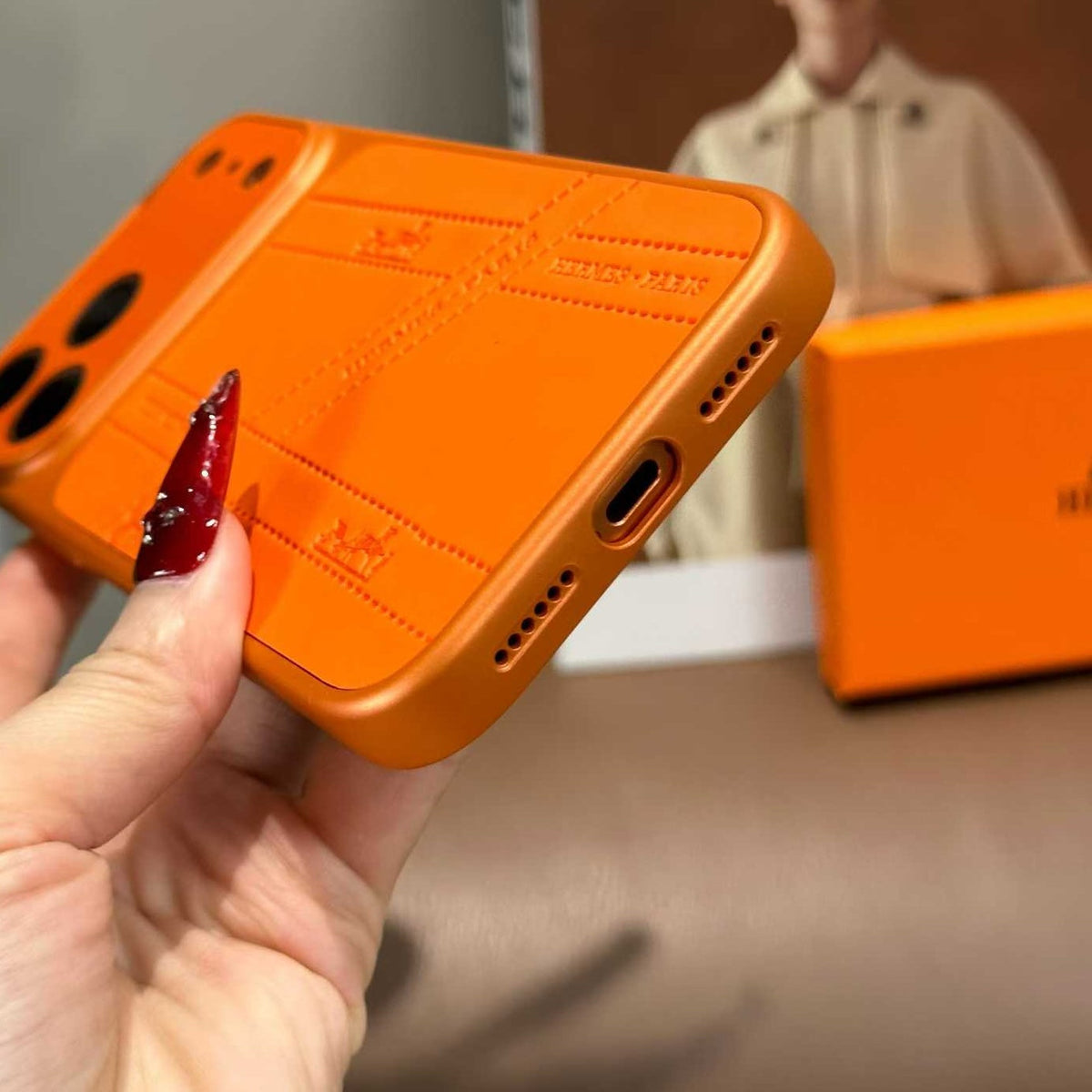 Coque de téléphone motif orange sophistiqué