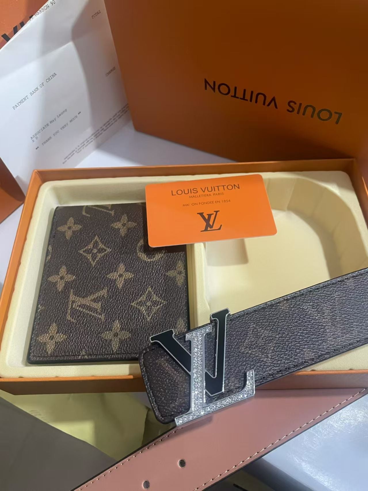 2 Set Buckle Love Belt & Wallet with Packaging