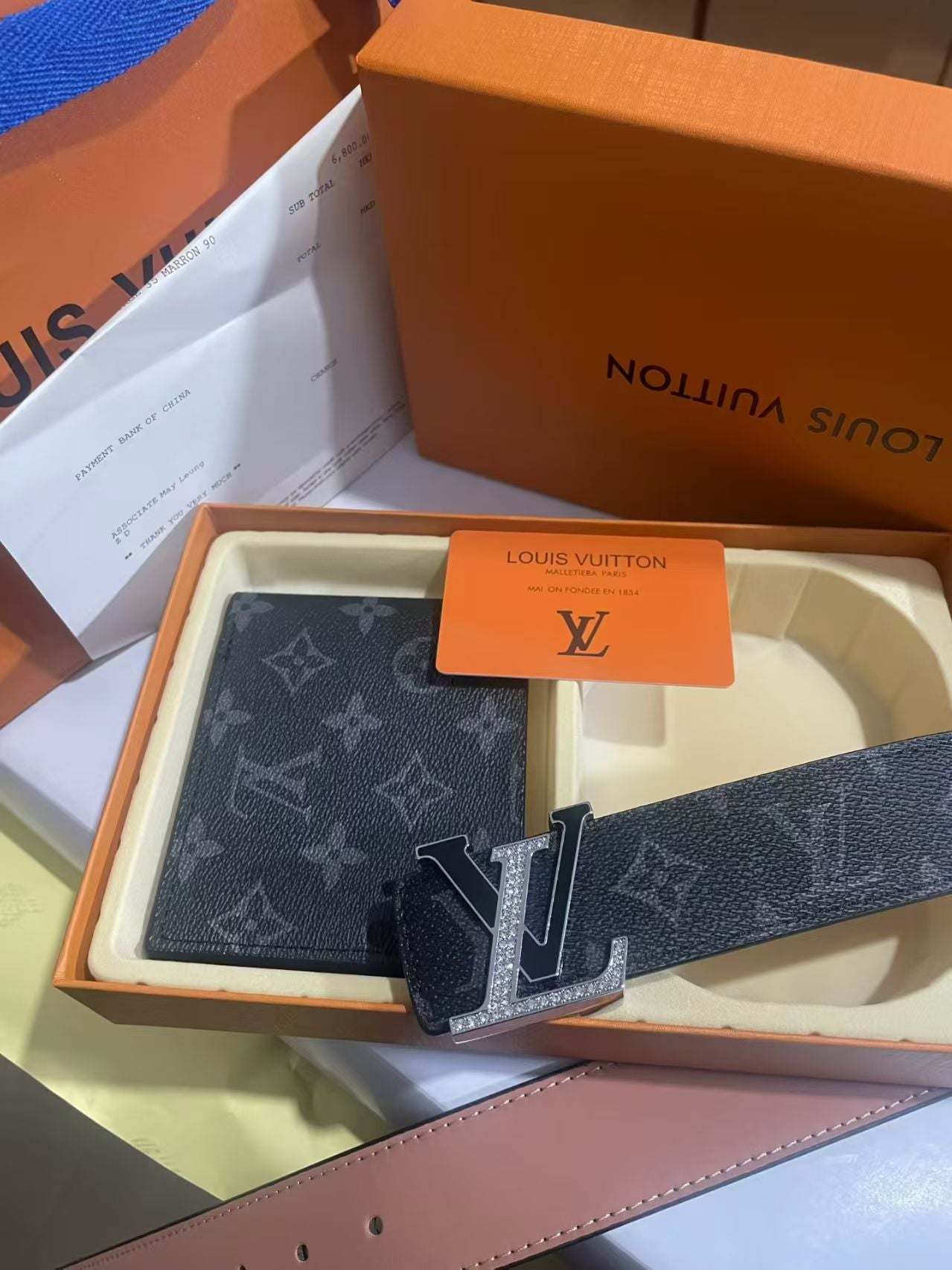 2 Set Buckle Love Belt & Wallet with Packaging