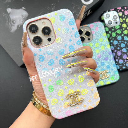 Custodia CC per iPhone con design a diamante