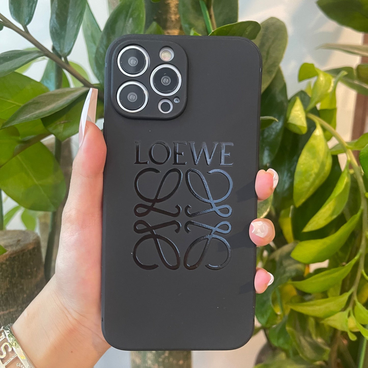 Black Trendy Phone Case ( L )